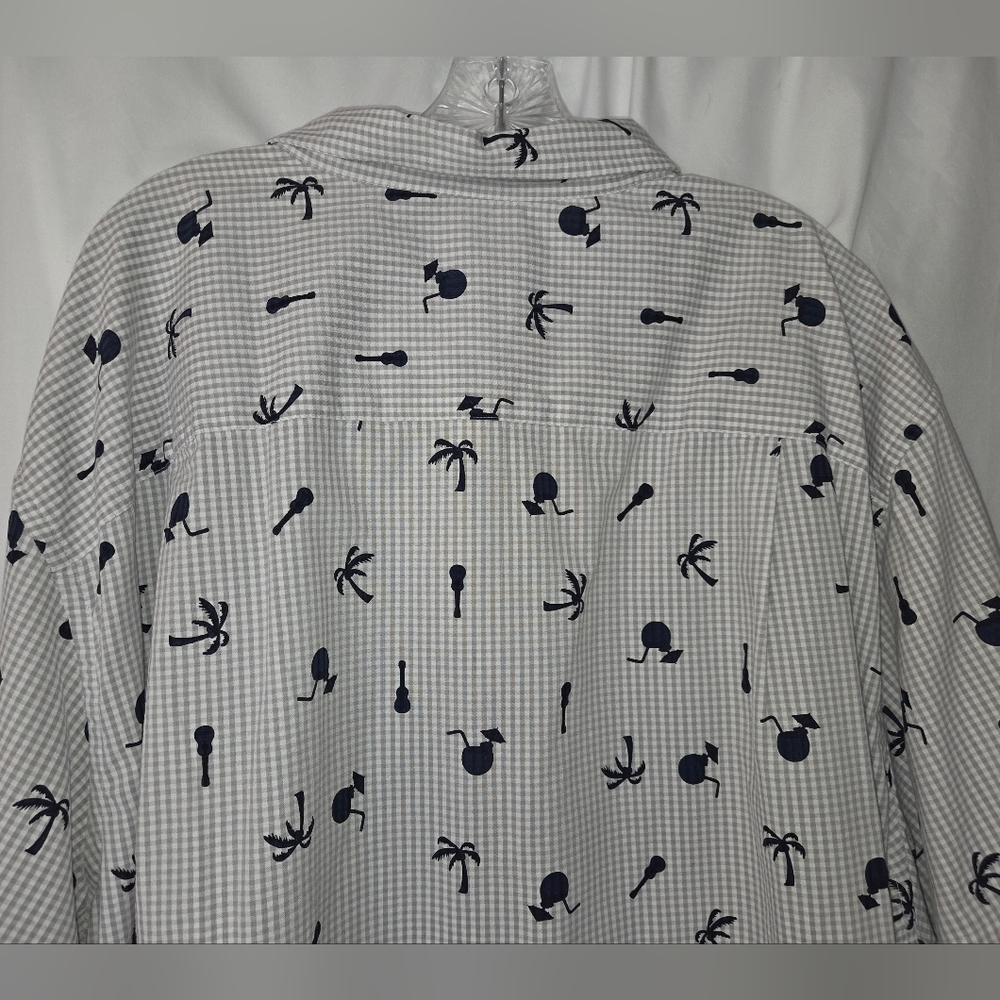 HB Casual Patterned Button Down Shirt Summer Shir… - image 5